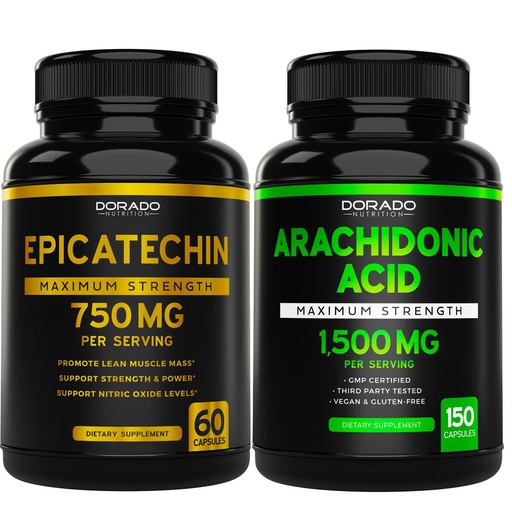 [BRSRAZA2BVYBSGTO] DORADO NUTRITION Epicatechin Extract 750mg Per Serving - (120 Capsules) and Arachidonic Acid Supplement 1500mg (150 Capsules)