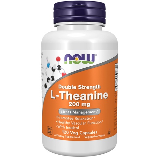 [BRSWIFIYCVYA2AI3] Now Foods, L-Theanine, Double Strength, 200 mg, 120 Veggie Caps