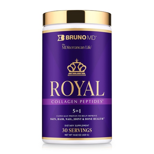 [BRSWGHYZAR6RAETD] Royal Collagen Peptides, Clinically proven, Dietary Supplement, Improves Skin & Cellulite, European Sourced, Improves the Look of Hair & Nails, Blended with Vitamin C, Bone & Joint Supplement