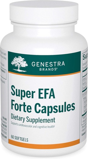[BRSWGHADOB5GKALF] Genestra Brands Super EFA Forte Capsules ttesmå 124; Fish Oil Formula to Support Cognitive, Cardiovaskulær, og Joint Health ttesmå 124; 60 Softgels