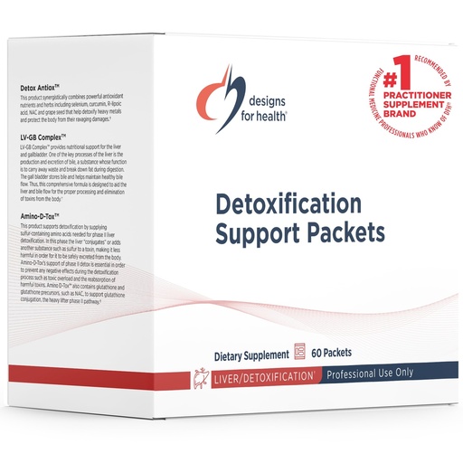 [BRSWIZL6A4DBS2TU] Designs for Health Detoxification Support Packets - 3-Part Easy Full Body Detox, Liver Cleanse Support Kit - Detoxify with Nutrients, Calcium D-Glucarate, Milk Thistle + More (60 Packets)