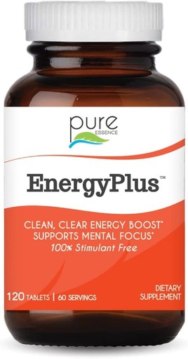 [BRSWIZQ3CAOQ4ALU] Energy Plus by Pure Esssence - кофеїн Free, всі природні трав'яні енергії і фокус добавки - гладкий, Ні Jitters Ні Crash - 120 таблеток