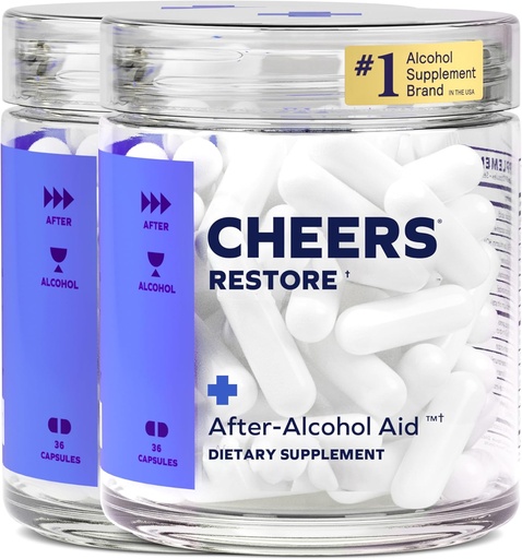 [BRSW2EATCUPRGFY7] Cheers Restaurar Suplemento com DHM + L-Cysteine Sentir-se melhor depois de beber e apoiar o seu fígado 24 doses de diidromiricetina, cisteína, cardo de leite, Prickly Pear, B-Vitaminas, Ginger