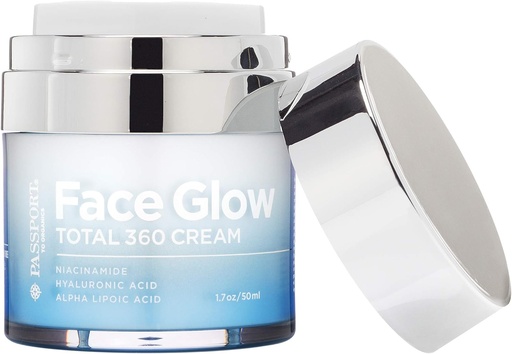 [BRSWIZQ2OIBQ23Q7] Face Glow Total 360 Cream with Alpha Lipoic Acid, DMAE, Vitamin C Ester, Hyaluronic Acid, and Italian Blood Orange
