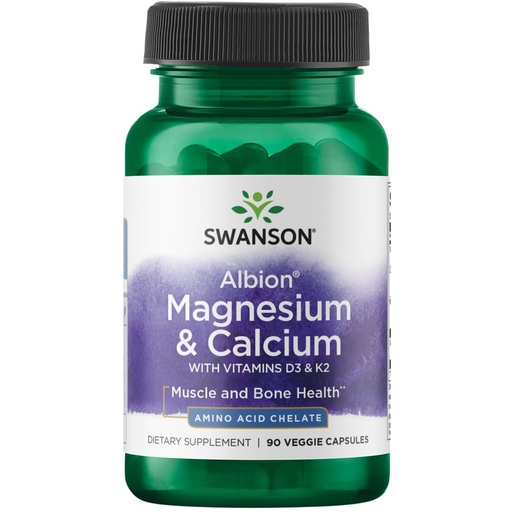 [BRSWIELYAUIWCED4] Swanson Albion Chelated Magnesium & Calcium 2:1 90 Veg Capsules