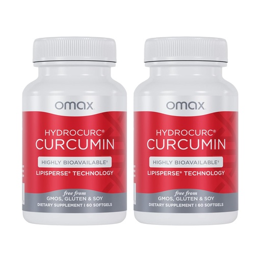 [BRSROGI6BMJQO2T5] Omax3 2 Pack- HydroCurc Turmeric Curcumin Softgels, Highly Bioavailable MCT Oil Nanoparticle for Potency & Absorption, Joint Health, 120 Softgels