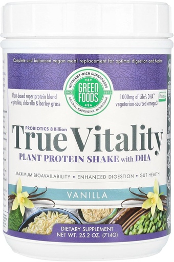 [BRSWIZQZOB7AO3D6] Green Foods True Vitality Plant Protein Shake, Vanilla, 25.2 Ounce