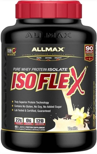 [BRSWI2QECQAQEFD6] כל הMAX ISOFLEX Whey חלבון Isolate, וניל - 2 lb - 27 גרמות של חלבון Per Scoop - Zero Fat & Sugar - 99% Lactose חינם - גלוט חינם & Soy חינם - Approx. 30 משרתות