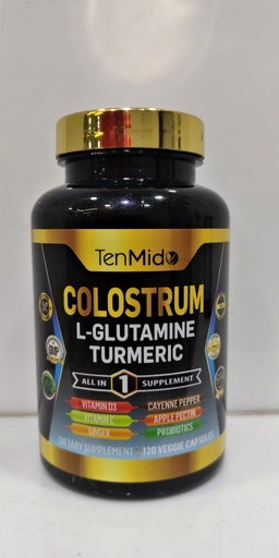 [BRSRAGDQOUFQMYI2] Colostrum Supplement - 10in1 Formula - Combine with L- Glutamine, Turmeric, Cayenne Pepper, Apple Pectin, Probiotics, Ginger, and More - Digestive Health, Immune Support - 120 Capsules