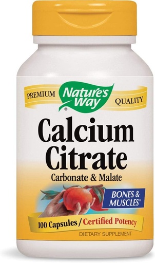 [BRSWIZQGCENQ4F3Y] Natures Way Calcium Citrate, Carbonate and Malate, 1000 Per Serving, 100 Capsules. Pack of 2 bottles