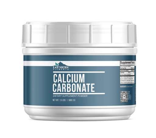 [BRSWGEDRCV5GYHTJ] Earthborn Elements Calcium Carbonate Powder (1.5 lb), Natural Antacid, Convenient Mess Free Resealable Tub