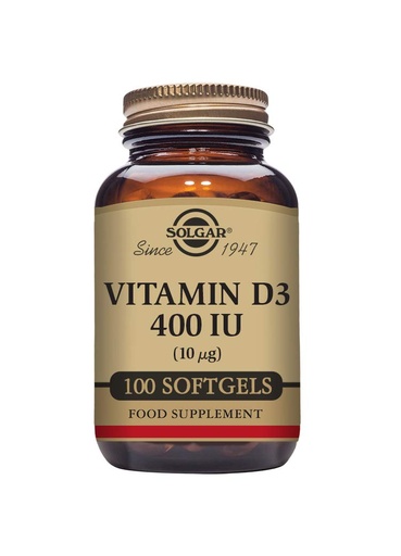 [BRSWIYT3OMABKGYZ] Solgar, Vitamin D3 (Cholecalciferol) 400 Iu, 100 Count