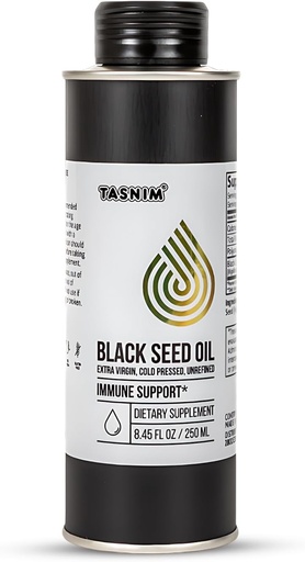 [BRSROAL6CAIQG2YY] 100% Ethiopian BlackSeed Oil 8.45 Oz - Cold Pressed Black Seed Oil for Immune Support, High Potency 5.7% - 21% Thymoquinone Skin, Hair & Overll Health - Unrefined Black Cumin Seed Oil - Gluten Free