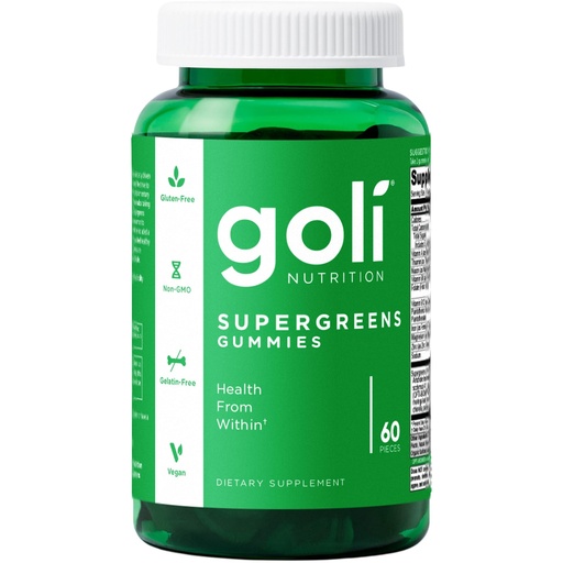 [BRSW2FIZCUIWMHY3] Goli Supergreens Gummies with Probiotics - Artichoke Leaf Extract, Spirulina, Kale, Vitamins A, B6, B12 - Vegan, Gluten-Free, Non-GMO