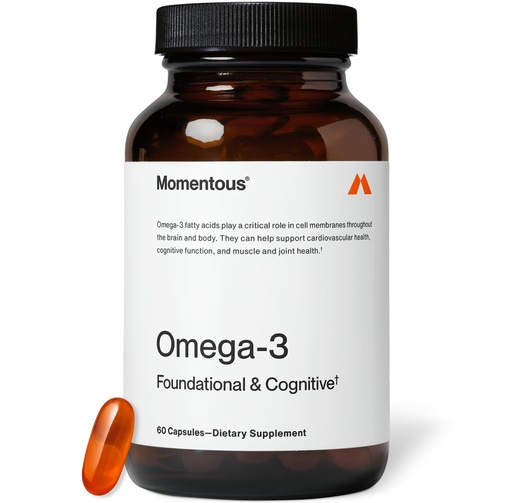 [BRSW2YAFB4MG2HLH] Momentous Omega-3 Fish Oil - High-Potency EPA & DHA Supplement for Men & Women - Supports Heart, Joint, & Brain Health - NSF Certified for Sport - Non-GMO - Gluten-Free - 1,600 mg - 30 Servings