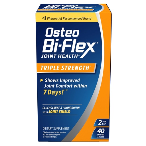 [BRSWIY3YCYPWMFTK] Osteo Bi-Flex Triple Strength Glucosamine Chondroitin Supplement, Improve Joint Function, Strength, Flexibility, Mobility 40 Coated Tablets