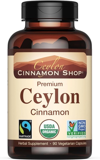 [BRSWIEAQBZ7Q2DQ3] Ceylon Cinnamon Shop Organic Ceylon Cinnamon (100% Certified) Supplement, 90 Capsules