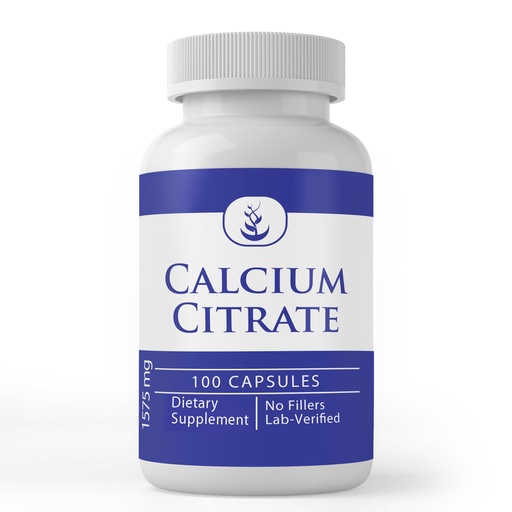 [BRSROYYKDIIQAHLF] Pure Original Ingredients Calcium Citrate (100 Capsules), Always Pure, No Additives Or Fillers, Lab Verified