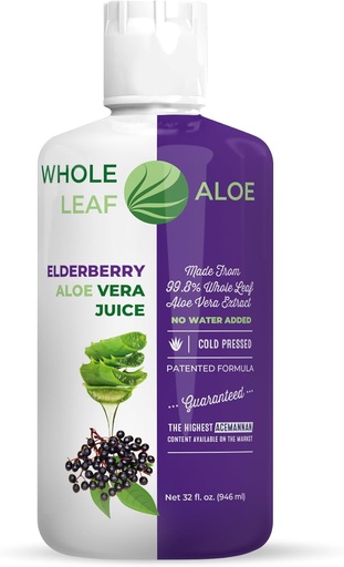 [BRSROHALCACWY2D2] Leaf întreg Aloe Vera suc cu extract de elderberry organic 