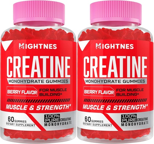[BRSRA2YKDF5GA2YY] Creatine Monohydrate Gummies for Men & Women - Creatine Pre-Workout Gummies with Taurine & Vitamin B6 B12 for Maximum Strength, Muscle, Energy, Endurance & Focus, Organic, Vegan - 120 Count