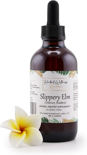 [BRSROFIFOBYQI3YU] Slippery Elm (Ulmus Rubra) Dried Bark Alcohol-Free Liquid Extract (4 oz)