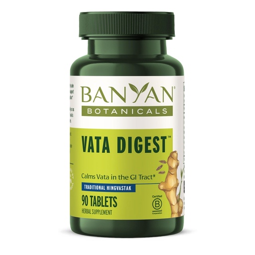 [BRSWIZ36DEHRAFLU] Banyan Botanicals Organic Vata Digest – Warming Digestive Support Supplement – Herbal Bloat & Gas Relief with Ginger, Cumin & Ajwan – Support for Slow Digestion – 90 Tablets – USDA Organic