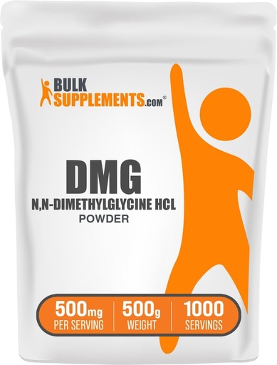 [BRSWIFIAOF6QEFDO] BulkSupplements.com DMG Powder - as N, N-Dimethylglycin HCl, DMG Supplement - Gluten Free, 500mg per Serving, 500g (1,1 lbs) (Balení po 1)