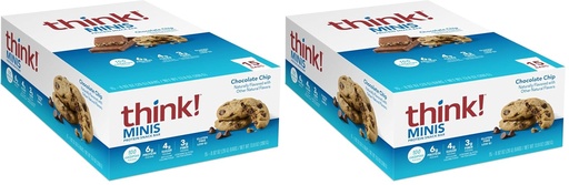 [BRSRAFA5DEDQMFY6] think! MINIS Protein Snack Bars, Gluten Free, Chocolate Chip, 15 Count (Pack of 2)