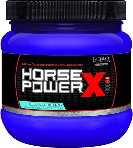 [BRSWIEAOBYOQIYD6] Ultimate Nutrition Horsepower X Advanced Preworkout Supplement with Creatine and Vitamin B12, 45 Servings, Blue Raspberry