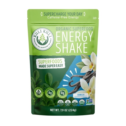 [BRSWGZT2AB4GECYY] Kuli Kuli Organic Moringa Greens Smoothie Mix - Plant-Based Superfood Protein Smoothie Mix, Vanilla, 7.9 Ounce Pouch, Vegan and Gluten-Free with 8g Pea Protein and 1 Cup Greens Per Serving
