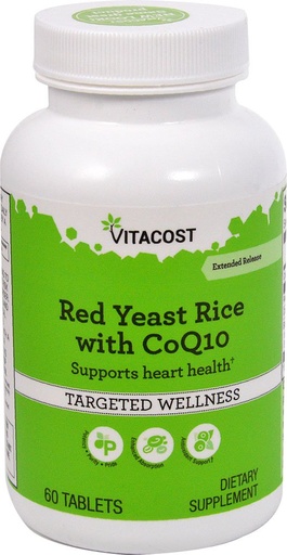 [BRSWIZICC4MQG334] Vitacost Red Yeast Rice 1200 mg with CoQ10 - Extended Release - 60 Tablets