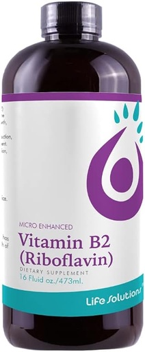 [BRSWYFDRDECBYETK] Life Solutions Vitamin B2 - 50mg Riboflavin ilə maye Dietary Supplement - Yüksək Bio, Pharmacist Formulated, Ətraflı Nutrient Aborb üçün Rapid-Sorb Texnologiyası - 16 fl oz