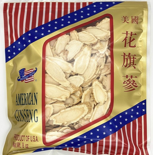 [BRSWYELYBAIGYELH] American Ginseng SKU#0168PB-XXL8-B |Wisconsin Ginseng Root |Culticate Ginseng Root|总统牌美国花旗参|總統牌美國花旗參|Nhân Sâm Mỹ |미국인삼|Jumbo Slice |8oz Bag 顶大参片 (XXLarge)