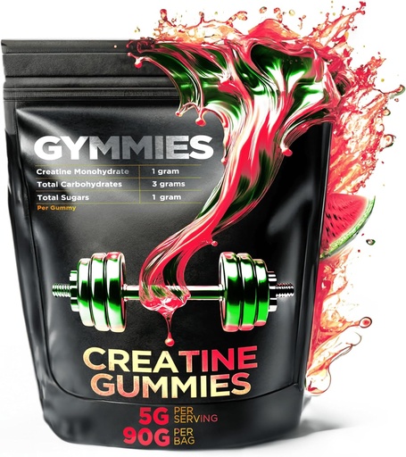 [BRSRAYY5CMPBMET5] Creatine Monohydrate Gummies - Muscle Growth, Performance, Endurance - 5 Gram Creatine per Serving - Vegan, Non-GMO, Gluten-Free, Made in USA - 90ct (90 Count, Watermelon)