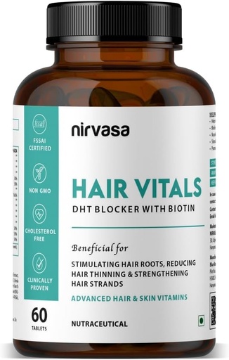 [BRSROH33OF4BYEL5] Hair Vitals DHT Blocker with Biotin Tablets with Beta-Sitosterol & Stinging Nettle Root Extract | Hair Vitamins for Men & Women - 60 Tablets