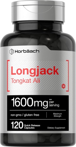 [BRSWGGQTOZ5W2DIY] Horbäach Longjack Tongkat Ali for Men and Women | 120 Capsules | Extract Supplement | Maximum Strength Pills | Eurycoma Longifolia | Non-GMO and Gluten Free