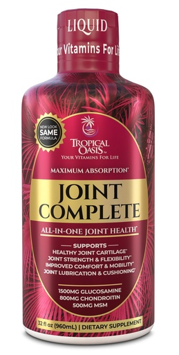 [BRSWGZAPB56BECDA] Joint Complete Premium- Liquid Joint Supplement w/Glucosamine, Chondroitin, MSM, Hyaluronic Acid – for Bone, Joint Health - 96% Max Absorption– 32oz, 32 serv