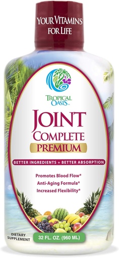 [BRSWGZAPB56BECDA] Joint Complete Premium- Liquid Joint Supplement w/Glucosamine, Chondroitin, MSM, Hyaluronic Acid – for Bone, Joint Health - 96% Max Absorption– 32oz, 32 serv