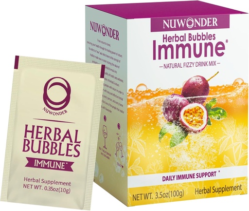 [BRSRAZLQOIIA4E3U] Immune Booster Fizzy Drink Mix Herbal Supplement Made with Astragalus, Ginger, Jujube, Atractylodes, Passion Fruit, No Artificial, 10packs (Extra 1 Bags)