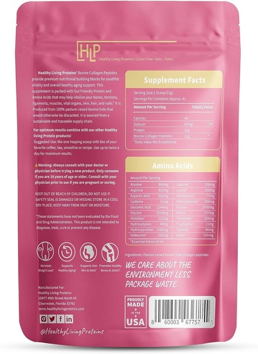 [BRSWYGQDCINBEG35] Healthy Living Proteins - Hydrolyzed Bovine Protein Collagen Type I & III - Unflavored Collagen Powder - Grass Fed, Pasture Raised Bovine Peptides - Keto & Paleo, Gluten Free (10 oz (Pack of 1)