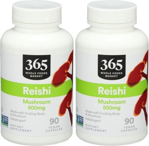 [BRSRAGT7BNYAK2T6] 365 by Whole Foods Market, Reishi, 90 Count (Pack of 2)