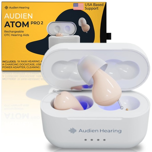 [BRSROGAYPJ6BMELV] Audien Heading ATOM PRO 2 Langaton Ladattavat OTC kuulolaitteet, Premium Comfort Design ja lähes näkymätön