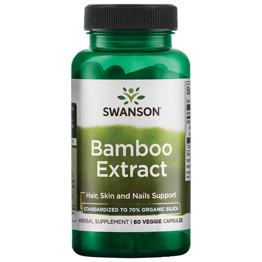 [BRSWIYY5BMPWADDE] Swanson Bamboo Extract - Natural Hair, Skin and Nails Supplement - 70% Silica Content Supporting Collagen Formation & Bone Growth - (60 Veggie Capsules, 300mg Each)