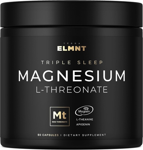 [BRSROEDROACRA3Q2] ELMNT Triple Sleep Magnesium Threonate w. Apigenin, Theanine & Magtein Magnesium L-Threonate - Hoge Absorptie Magnesium Supplement Capsules for Men and Women Magnesium Powder Pillen