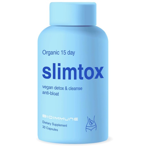 [BRSROFIODF4BQALU] BioImmune Slimtox™ Organic 15 Day Colon Cleanse & Detox for Flat Stomach Less Bloat & LBS w/Probiotics - Constipation Relief - Flushes Toxins, Boosts Energy