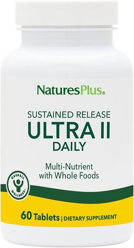 [BRSWIYTYO4AGADIZ] NaturesPlus Ultra II Daily - 60 tabletter - Multivitamin med hela livsmedel för övergripande välbefinnande - Stöder energi och immunhälsa - Hållbar frisättning - 60 portioner