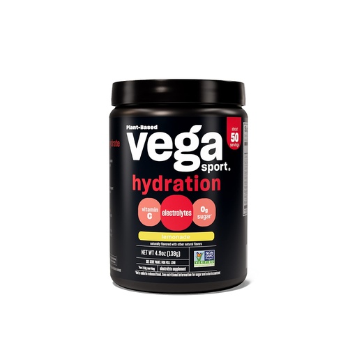 [BRSWGFADO55B4D3H] Vega Sport Hydration Electrolyte Powder, Lemonade - Post Workout Recovery Drink for Women and Men, Vitamin C, Vegan, Keto, Sugar Free, Dairy Free, Gluten Free, Non GMO, 4.9 oz