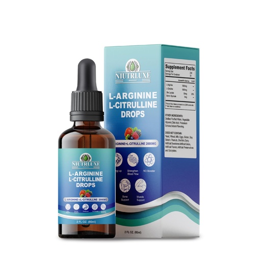 [BRSRAFT6PMBQYHQZ] L-Arginine L-Citrulline Drops Liquid, L-Arginine for Men with Boron and Zinc, High Absorption L-Arginine L-Citrulline Supplements, Sublingual Liquid L-Arginine 1000 mg,Vegan, Non GMO, 60ml