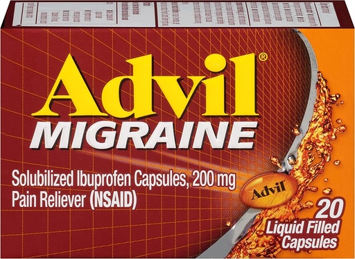 [BRSWG2QQAQBQK23P] Advil Migraine Liquid Filled Capsules - 20 ct, Pack of 5