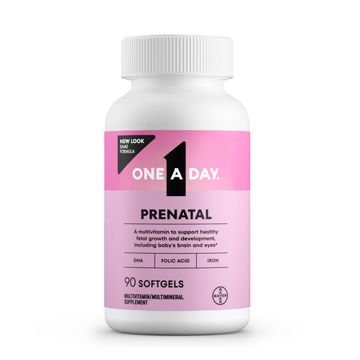 [BRSWKF35AEGGCDA3] One A Day Prenatal Vitamins- Folic Acid, Iron, Omega- 3 (DHA), Pregnancy Vitamins for Women, Prenatal Multivitamin for Mom and Baby Support, Pregnancy Must Haves 90 Ct (Packaging May Vary)
